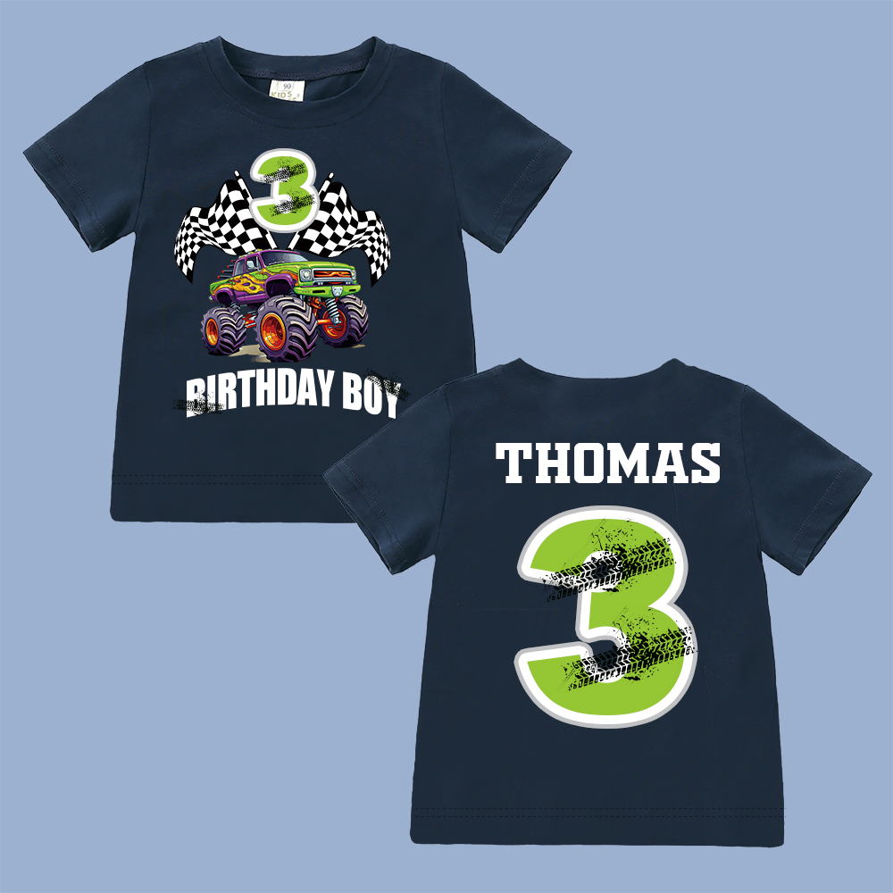 Personalized Monster Truck Name Birthday T-Shirt | inBirth27