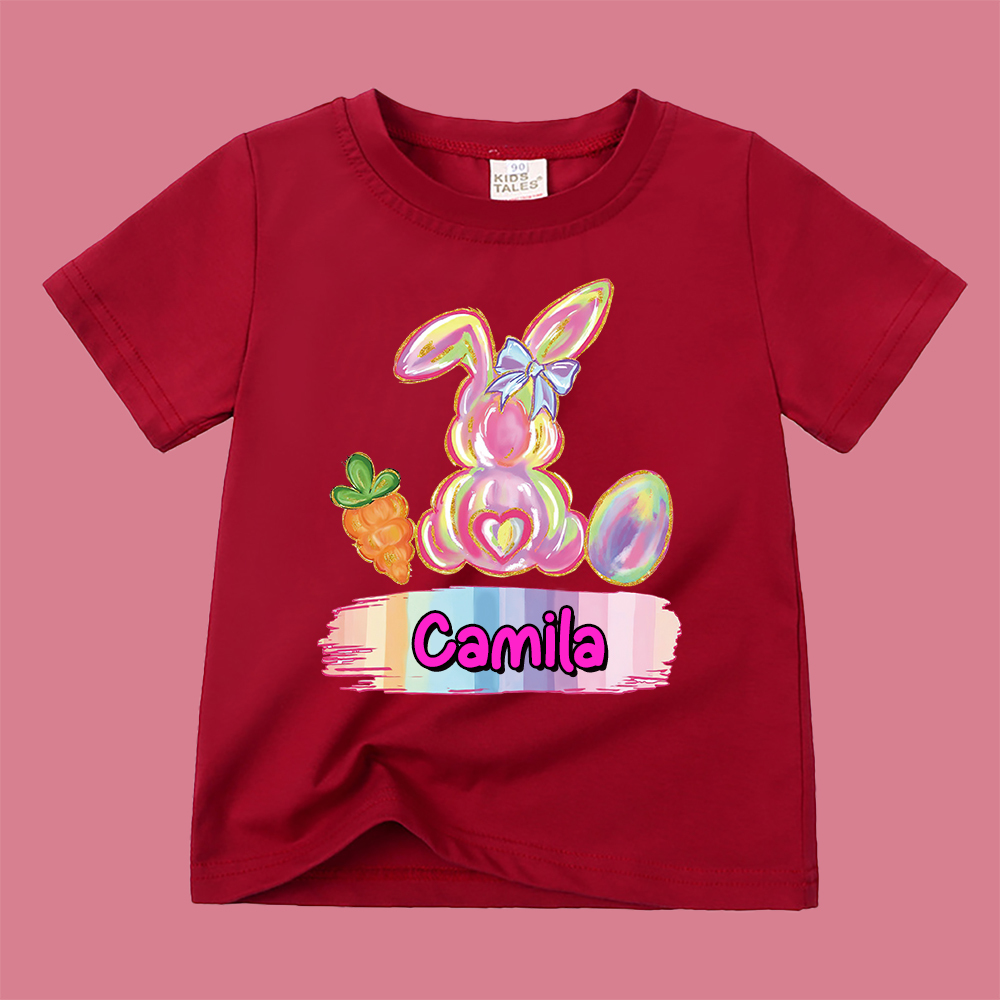 Personalized Kid Cozy Soft Easter Bunny T-Shirt | inTee13