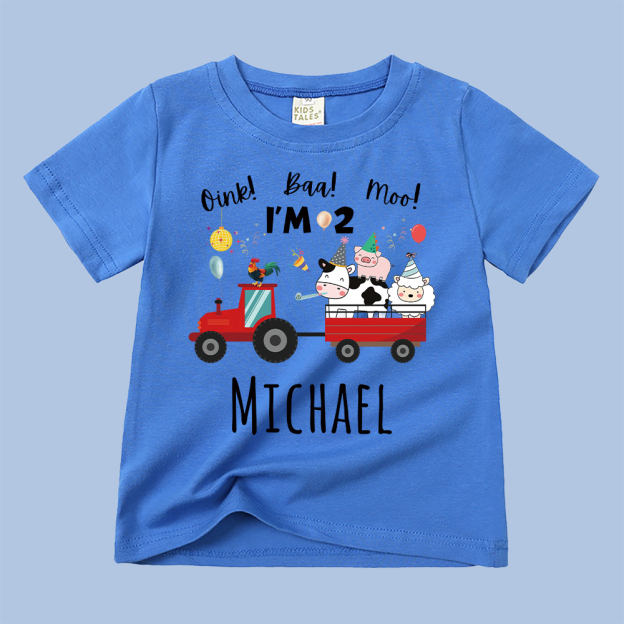 Personalized Kid Cute Farm Animal Party Birthday T-Shirt | inTee17