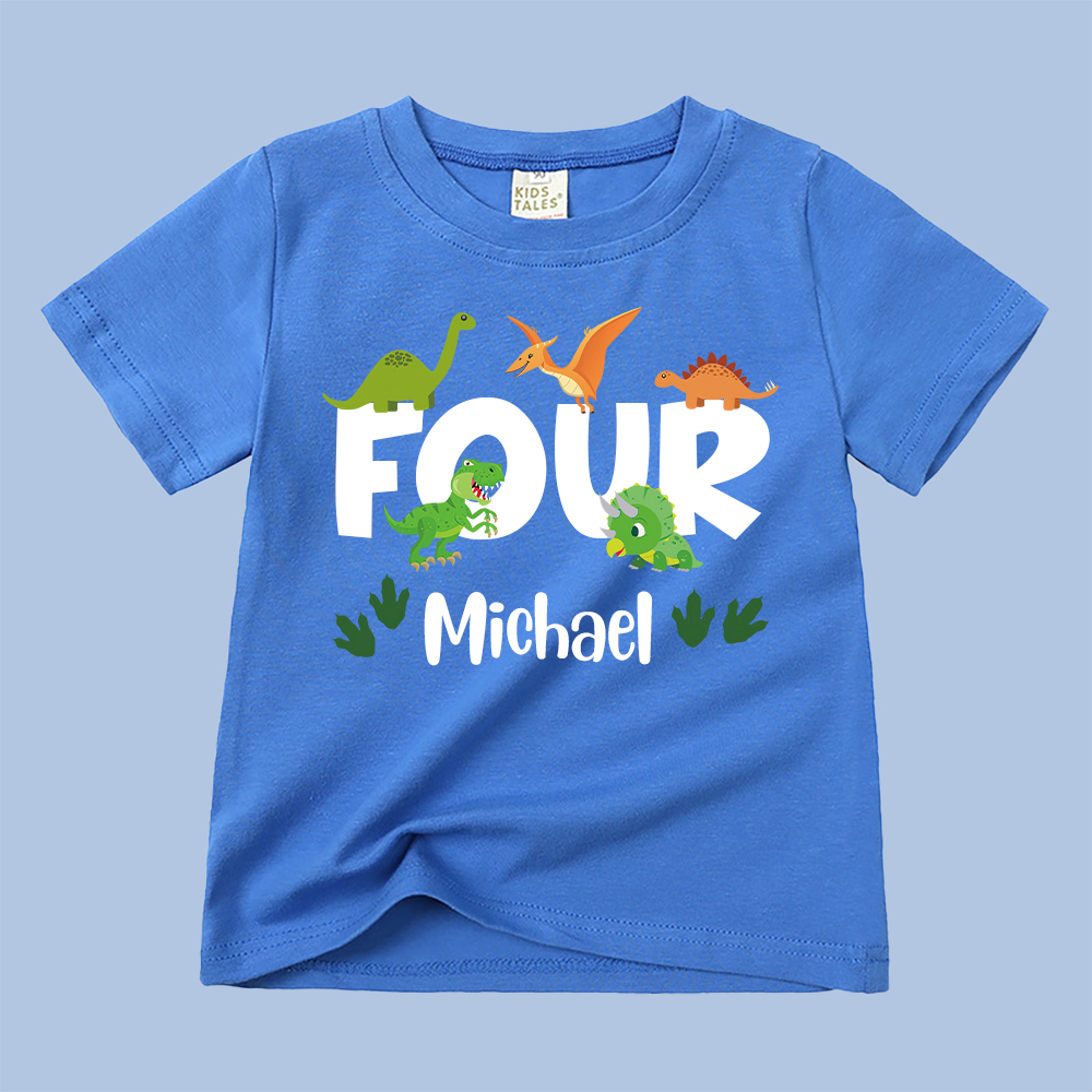 Personalized Kid Jurassic Dinosaur Party Birthday T-Shirt | inTee18