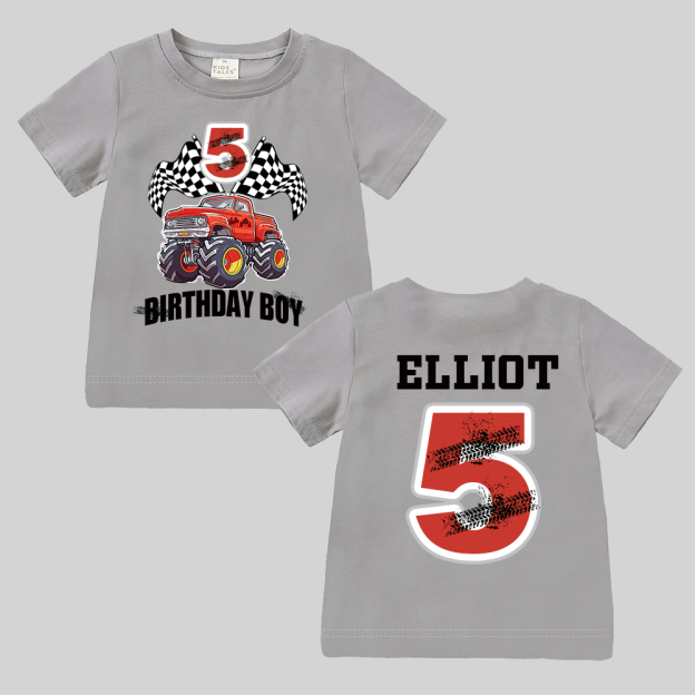 Personalized Monster Truck Name Birthday T-Shirt | inBirth27