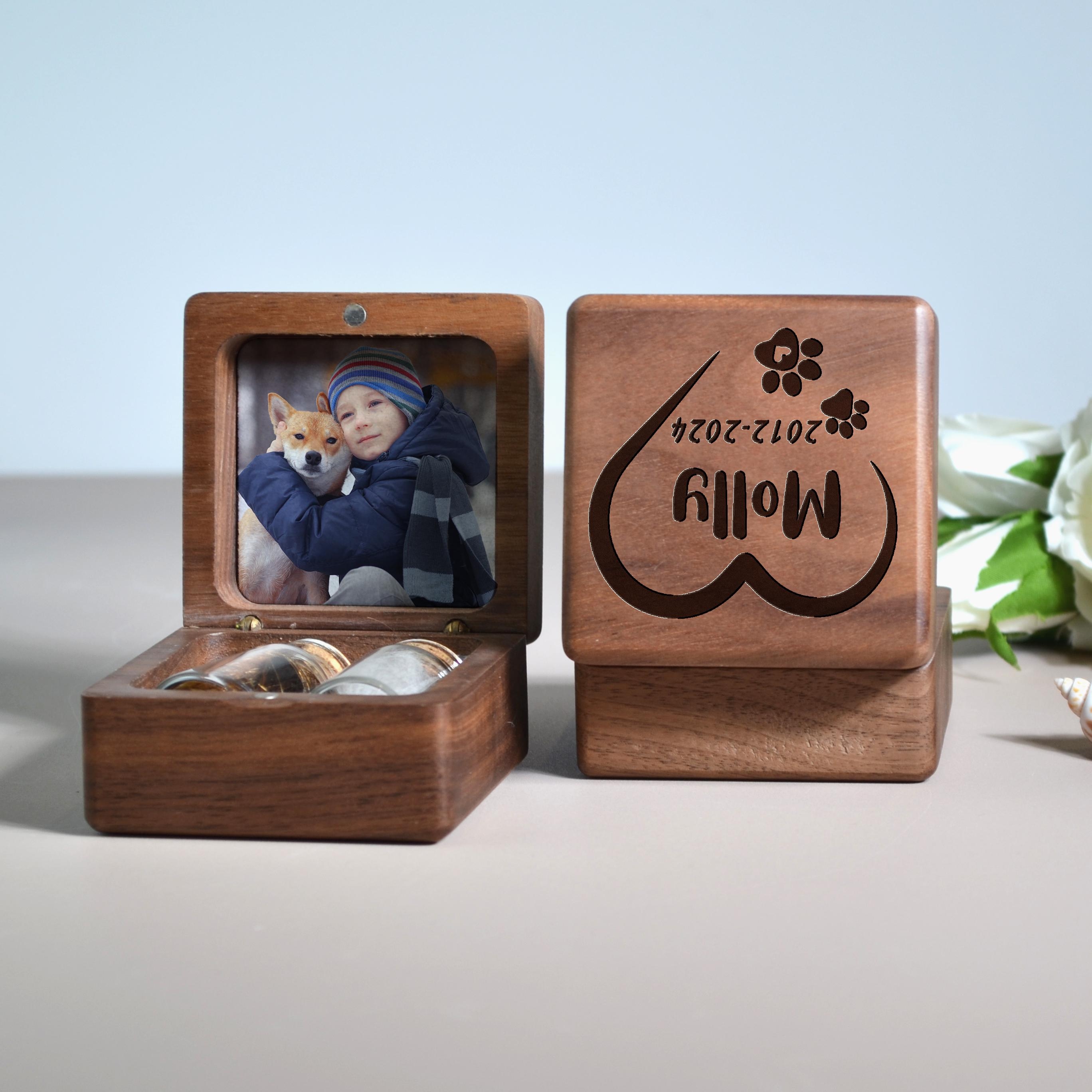 Personalized Engraving Name Wooden Pet fur Keepsake | KKPet238