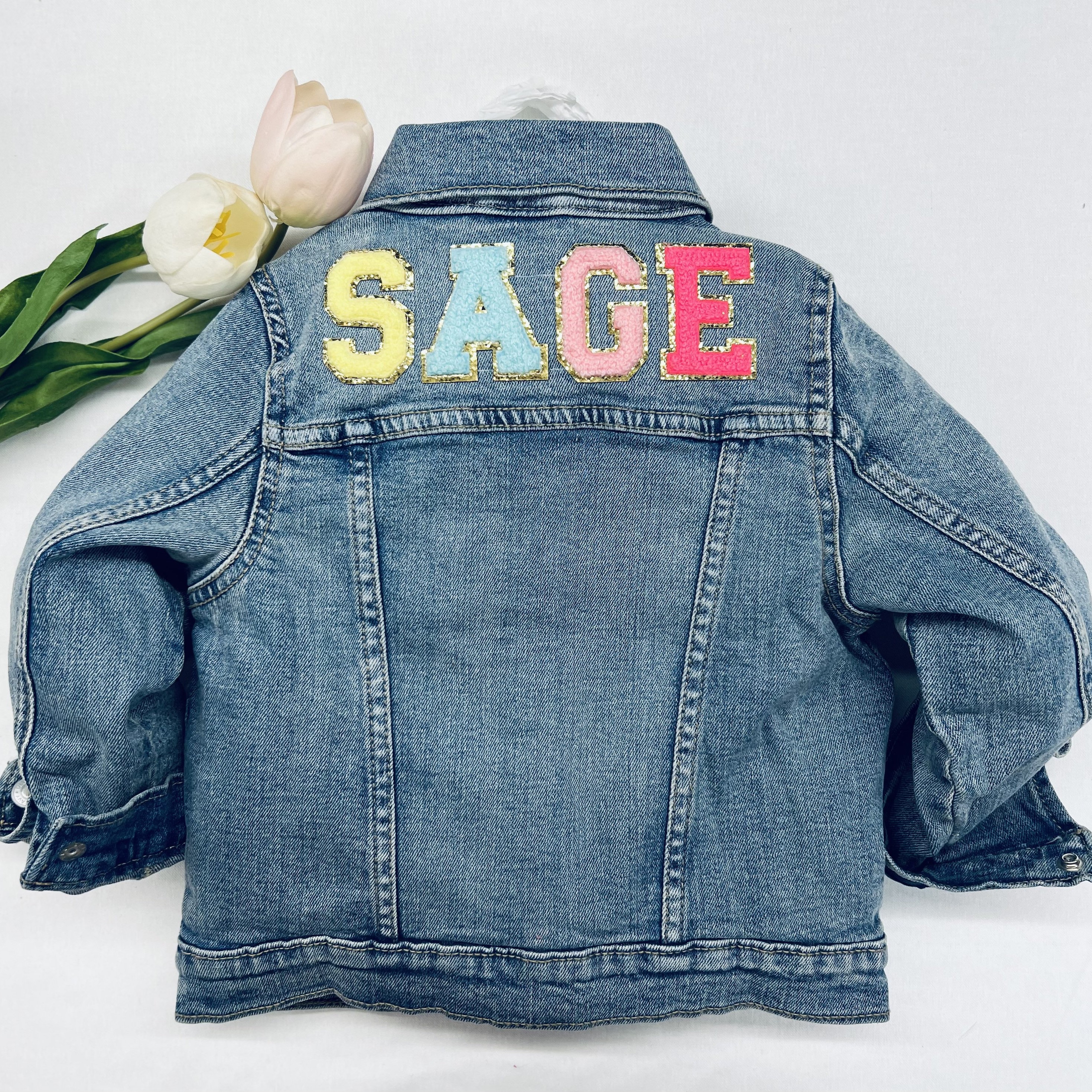 Personalized Hand Patch Kids Denim Jacket | inJacket16