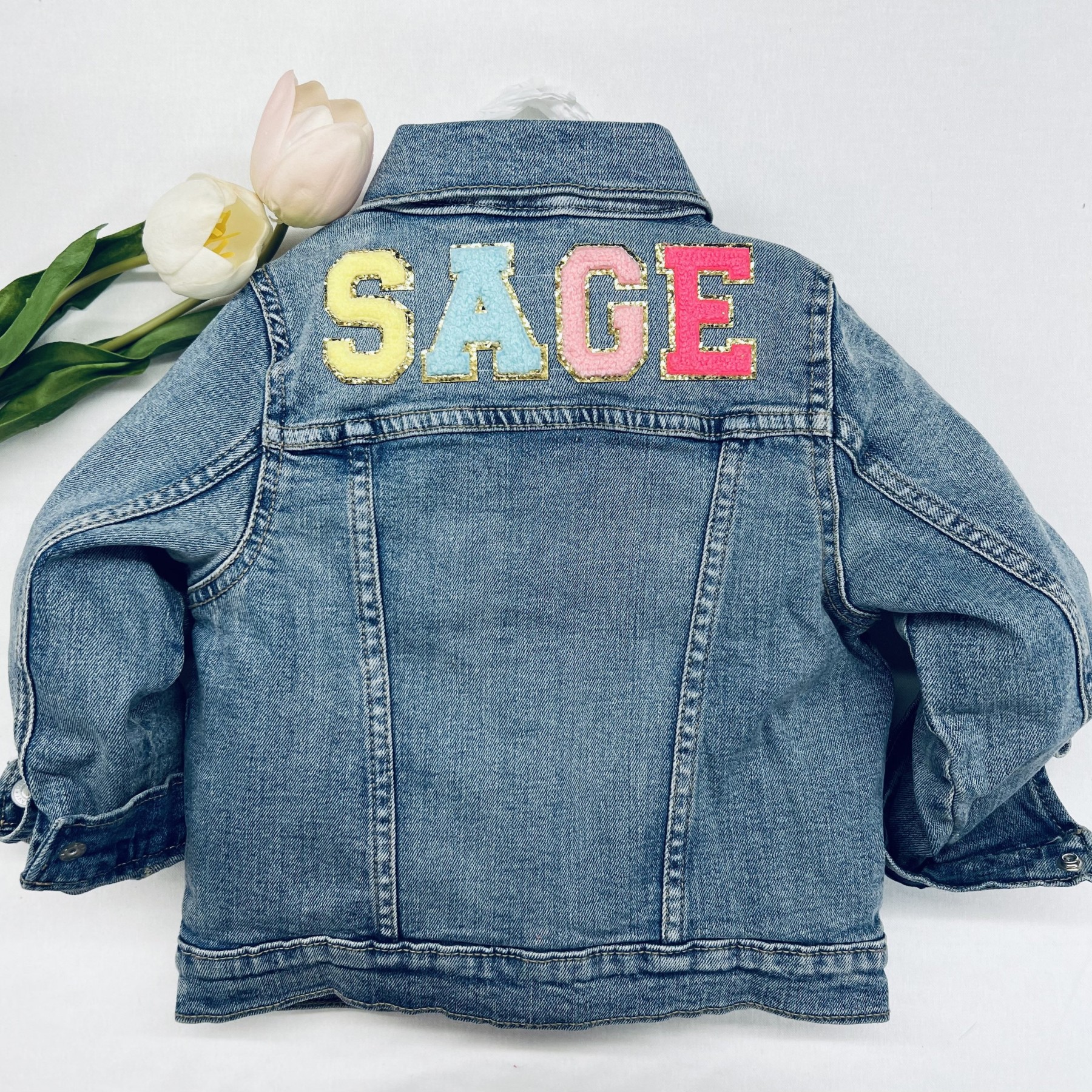 Personalized Hand Patch Kids Denim Jacket | inJacket16
