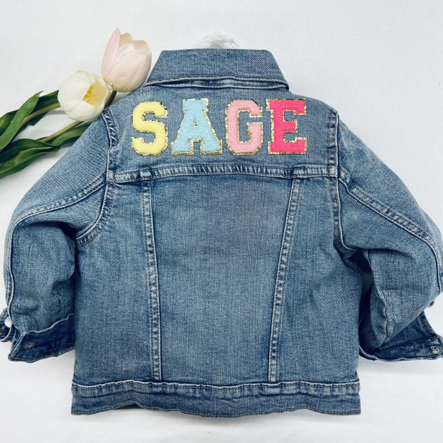Personalized Hand Patch Kids Denim Jacket | inJacket16