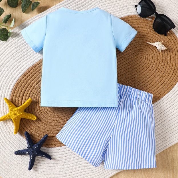 Personalized Boys Summer Vibe T-Shirt and Shorts Set | inSet49