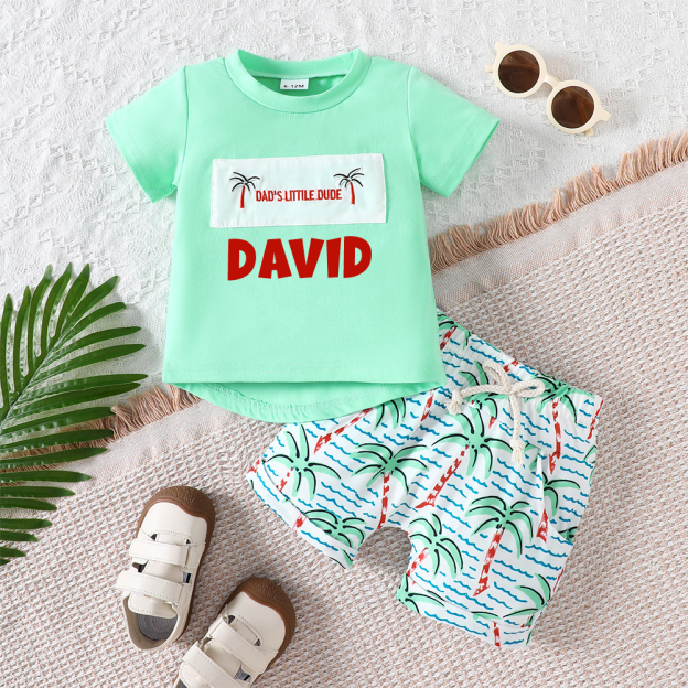 Personalized Boys Summer Vibe T-Shirt and Shorts Set | inSet48