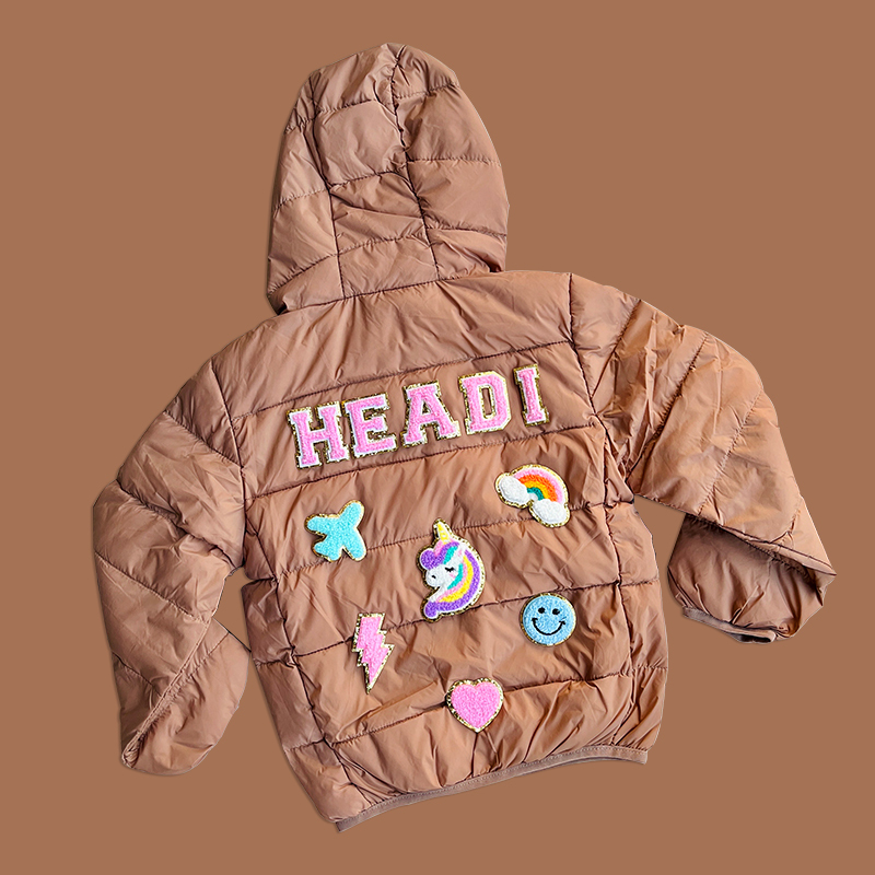 Personalized Hand Patch Kids Lightweight Puffer Jacket | inJacket05