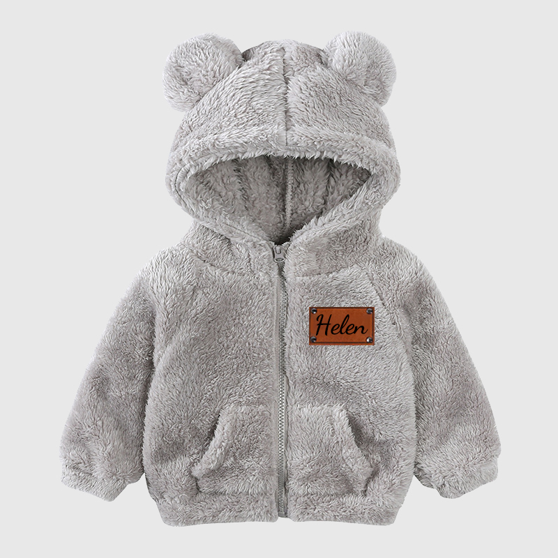 Personalized Leather Patch Kids Bear Jacket | inJacket21
