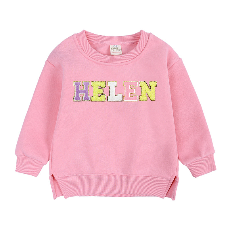 Personalized Kid Chenille Patch Name Crewneck Sweatshirt | insweatshirt57