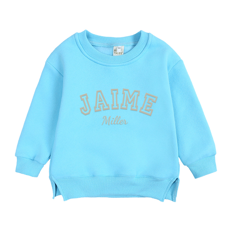 Personalized Kid Puff Vinyl Name Crewneck Sweatshirt | insweatshirt58