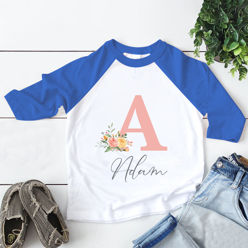 Personalized Kid Cozy Soft Floral Initial Sweatshirt | inSweatshirt59