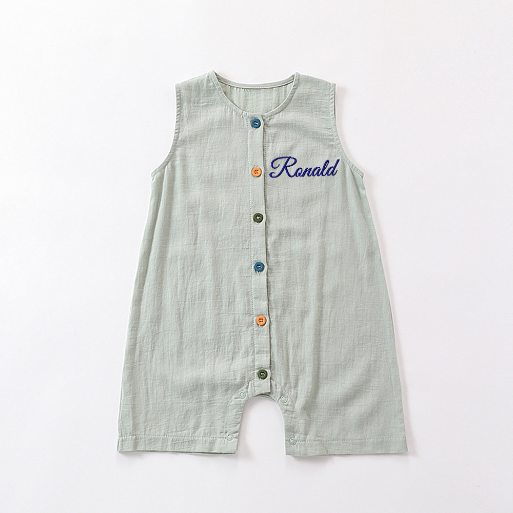 Personalized Embroidery Baby Cotton Muslin Romper | inRomper29