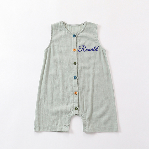 Personalized Embroidery Baby Cotton Muslin Romper | inRomper29
