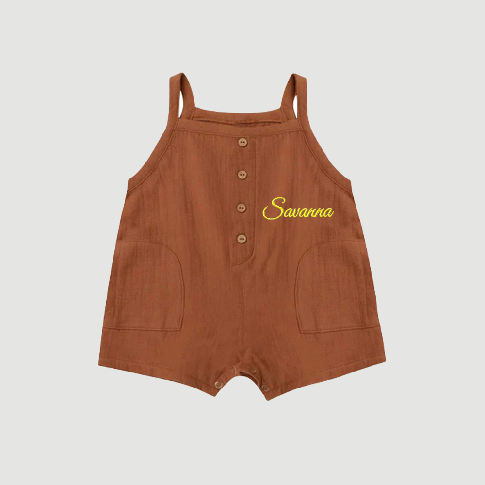 Personalized Embroidery Baby Cotton Muslin Romper | inRomper33