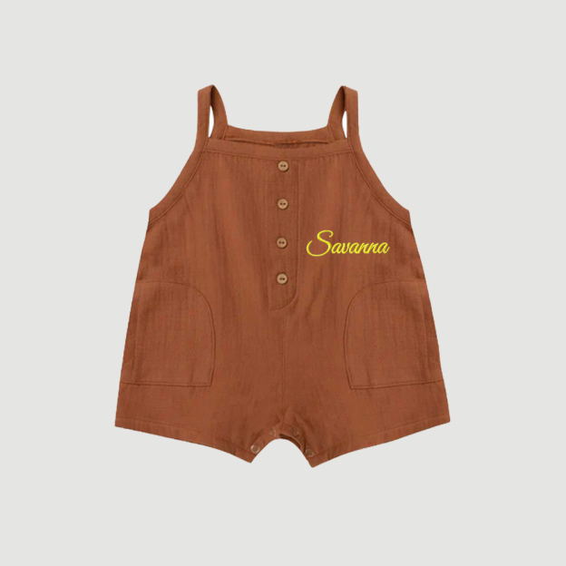 Personalized Embroidery Baby Cotton Muslin Romper | inRomper33
