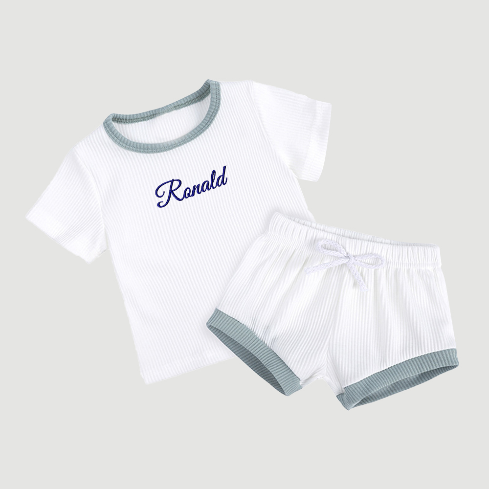 Personalized Embroidery Baby Cotton Cozy Soft Colourful Outfit Set | inSet45