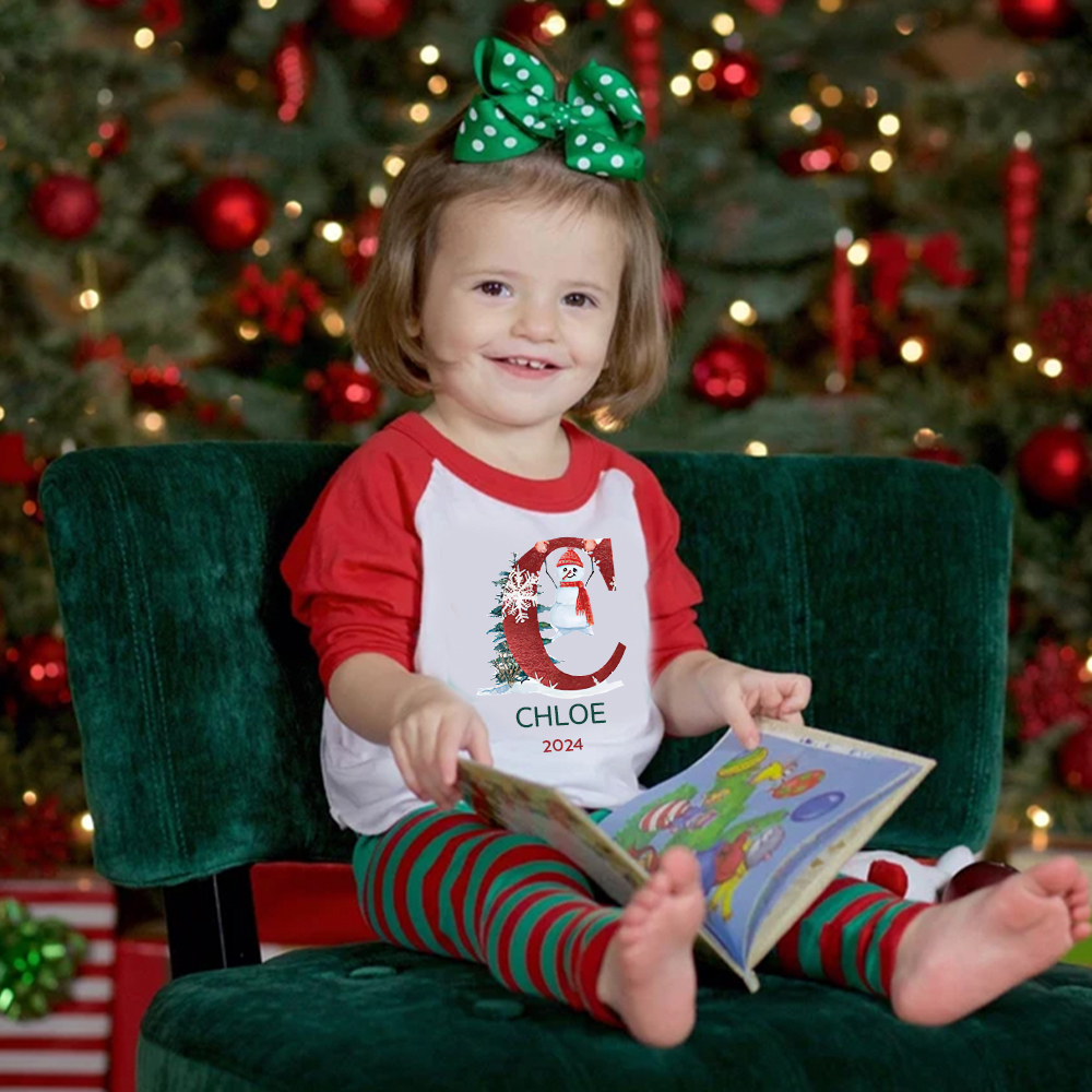Personalized Kid Initial Cozy Christmas Santa Sweatshirt | inSweatshirt71