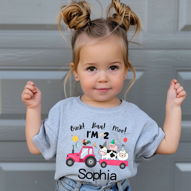Personalized Kid Cute Farm Animal Party Birthday T-Shirt | inTee17