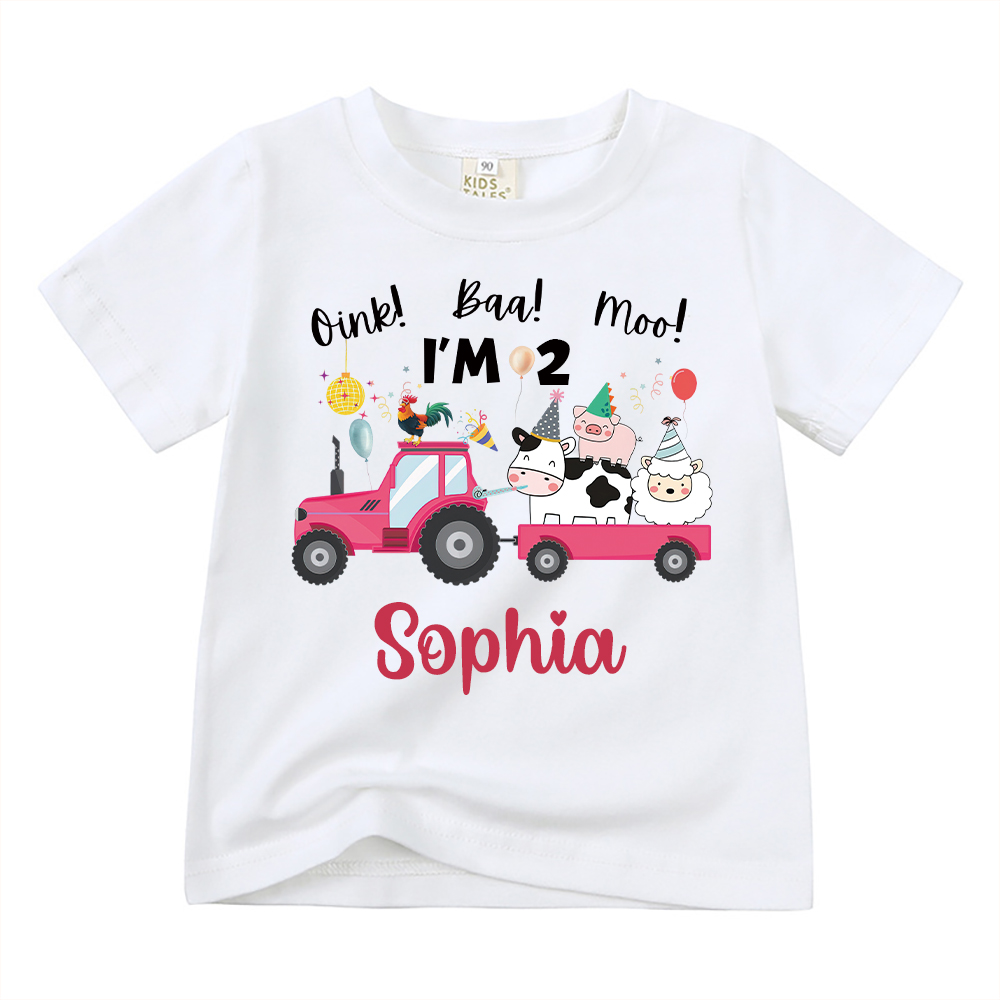 Personalized Kid Cute Farm Animal Party Birthday T-Shirt | inTee17