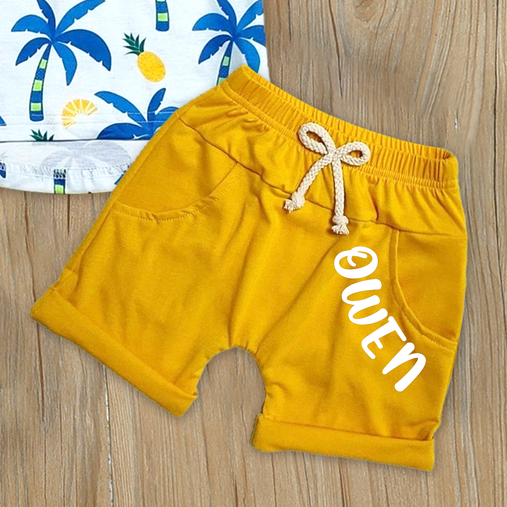 Personalized Boys Summer Vibe T-Shirt and Shorts Set | inSet62