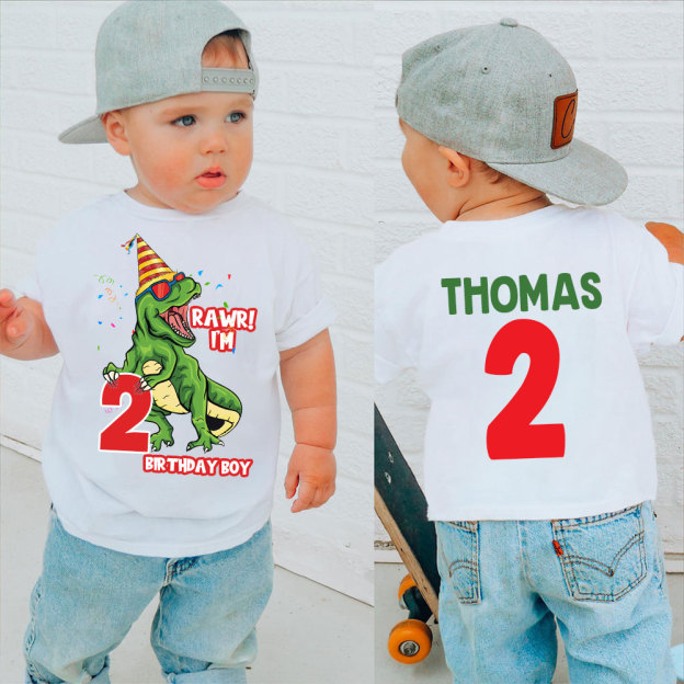 Personalized Dinosaur Birthday Boy T-Shirt | inBirth23