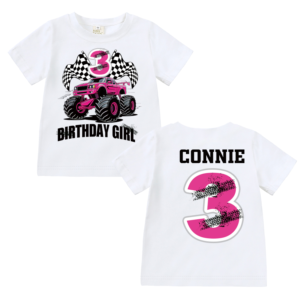 Personalized Monster Truck Name Birthday T-Shirt | inBirth27