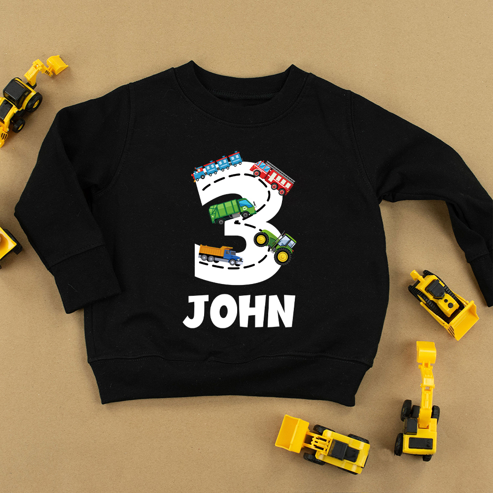 Personalized Kid Transportation Vehicle Party Birthday Sweatshirt | inSweatshirt75