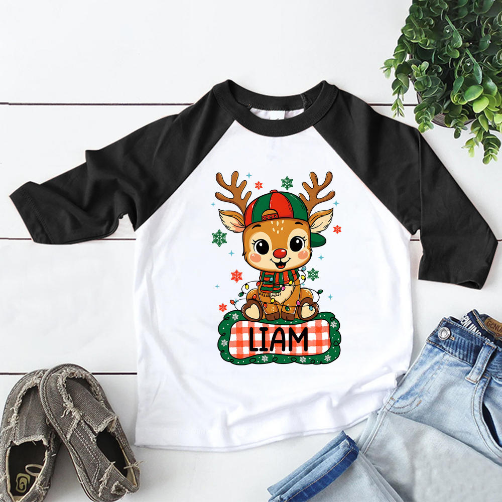 Personalized Kid Cozy Christmas Elk Sweatshirt | inSweatshirt85