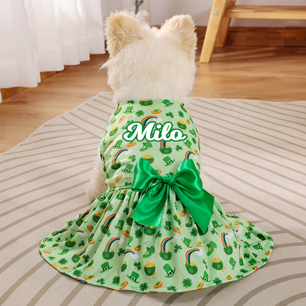 Personalized Pet Lucky St. Patricks Day Dress | inCloth01