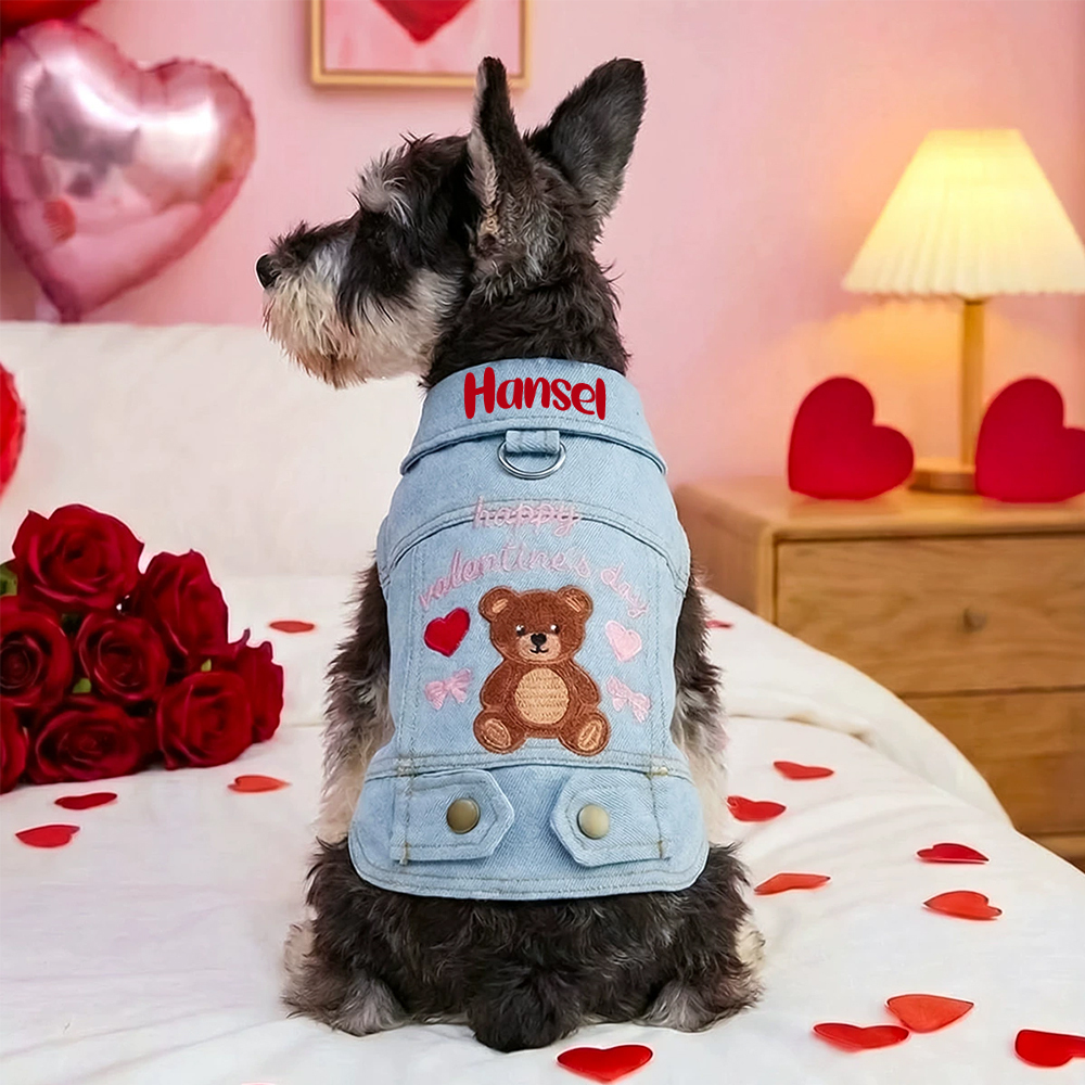 Personalized Pet Valentine’s Day Denim Jacket | inCloth06