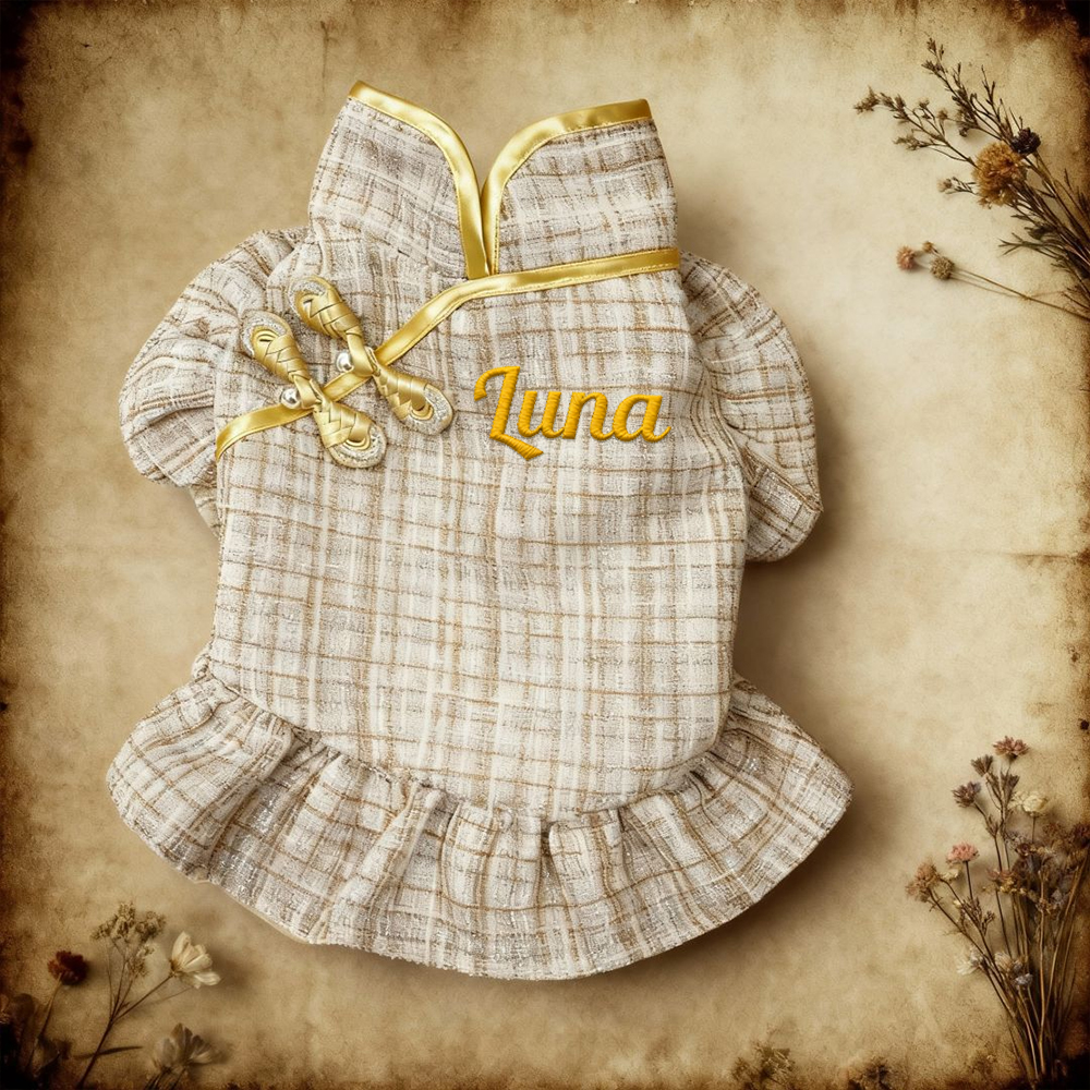 Personalized Embroidered Name Pet Elegant Dress | inCloth09