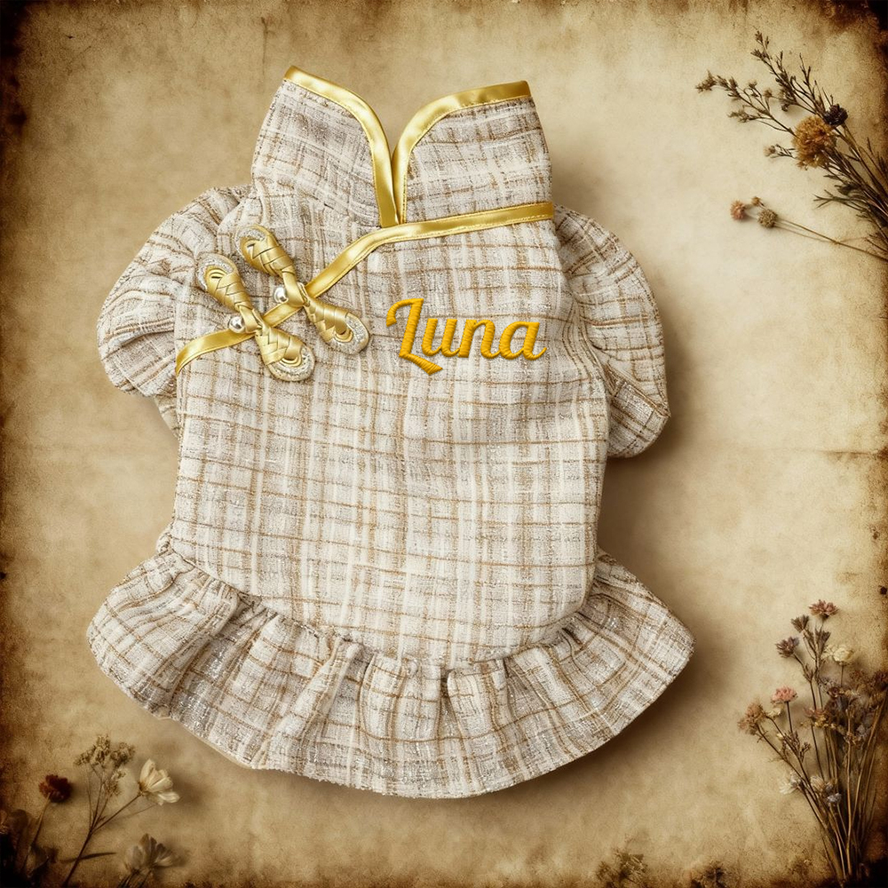 Personalized Embroidered Name Pet Elegant Dress | inCloth09