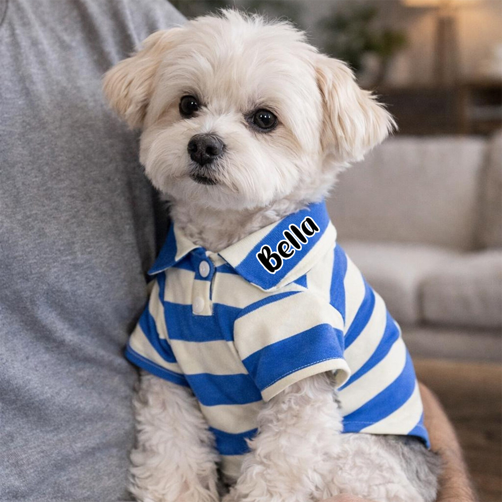 Personalized Pet Striped Polo Shirt | inCloth24