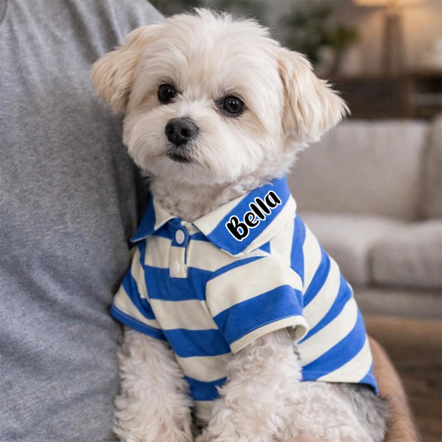 Personalized Pet Striped Polo Shirt | inCloth24