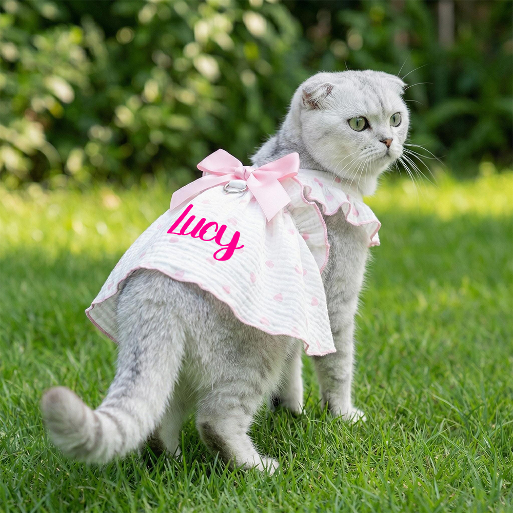 Personalized Pet Floral Bowknot Dress | inCloth36