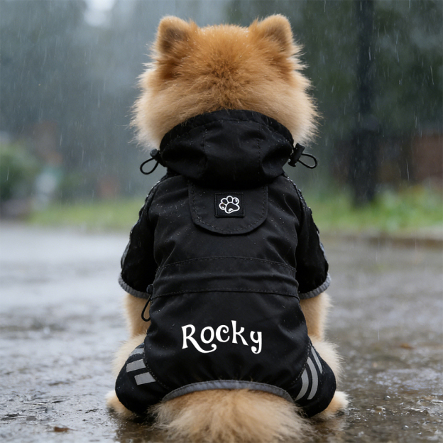 Personalized Name Waterproof Pet Raincoat | inCloth37