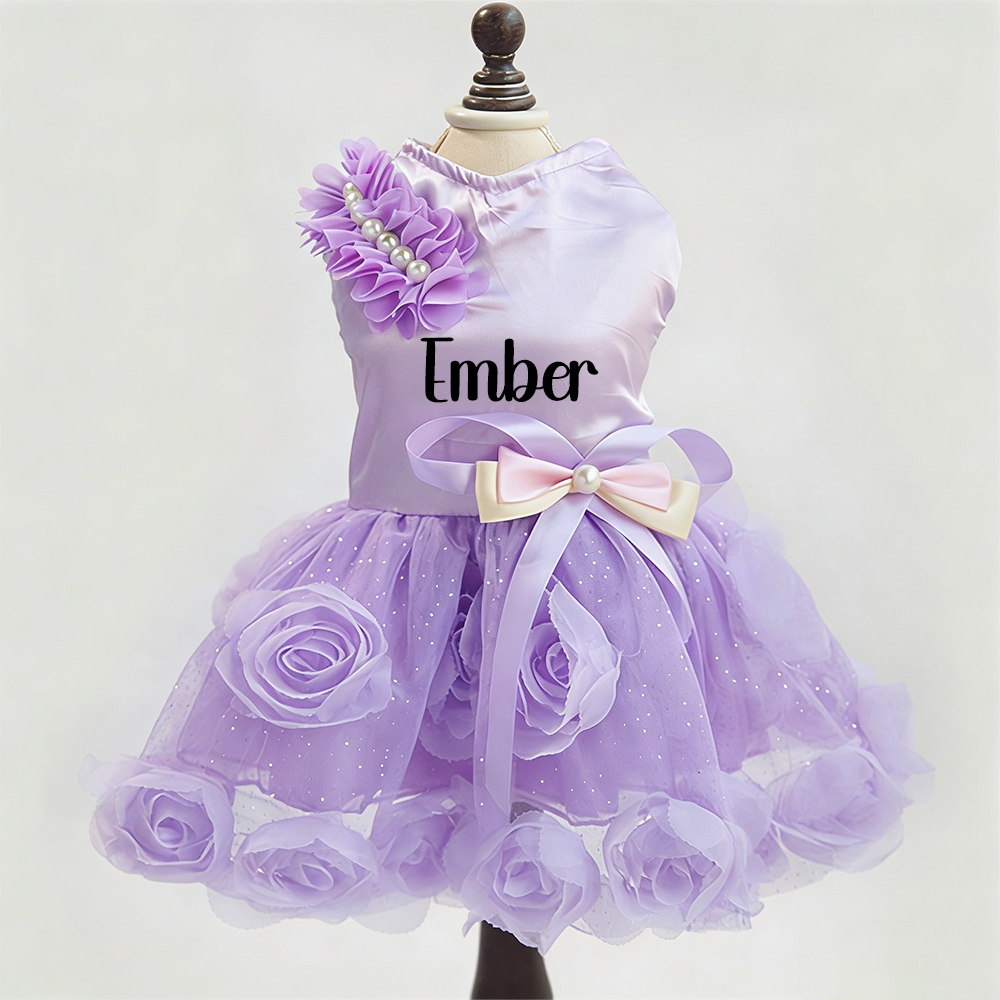 Personalized Name Pet Satin Princess Dress | inCloth50