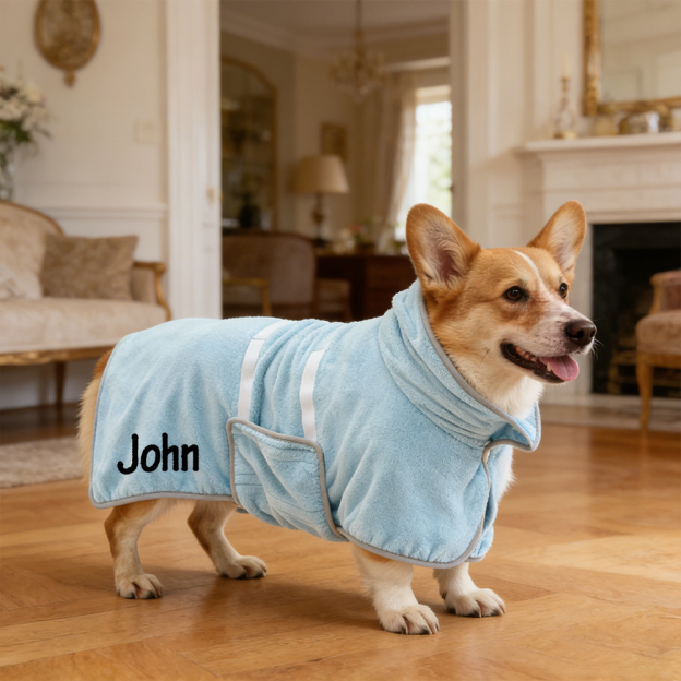 Personalized  Embroidered Name Absorbent Quick Dry Pet Towel Coat | inCloth74