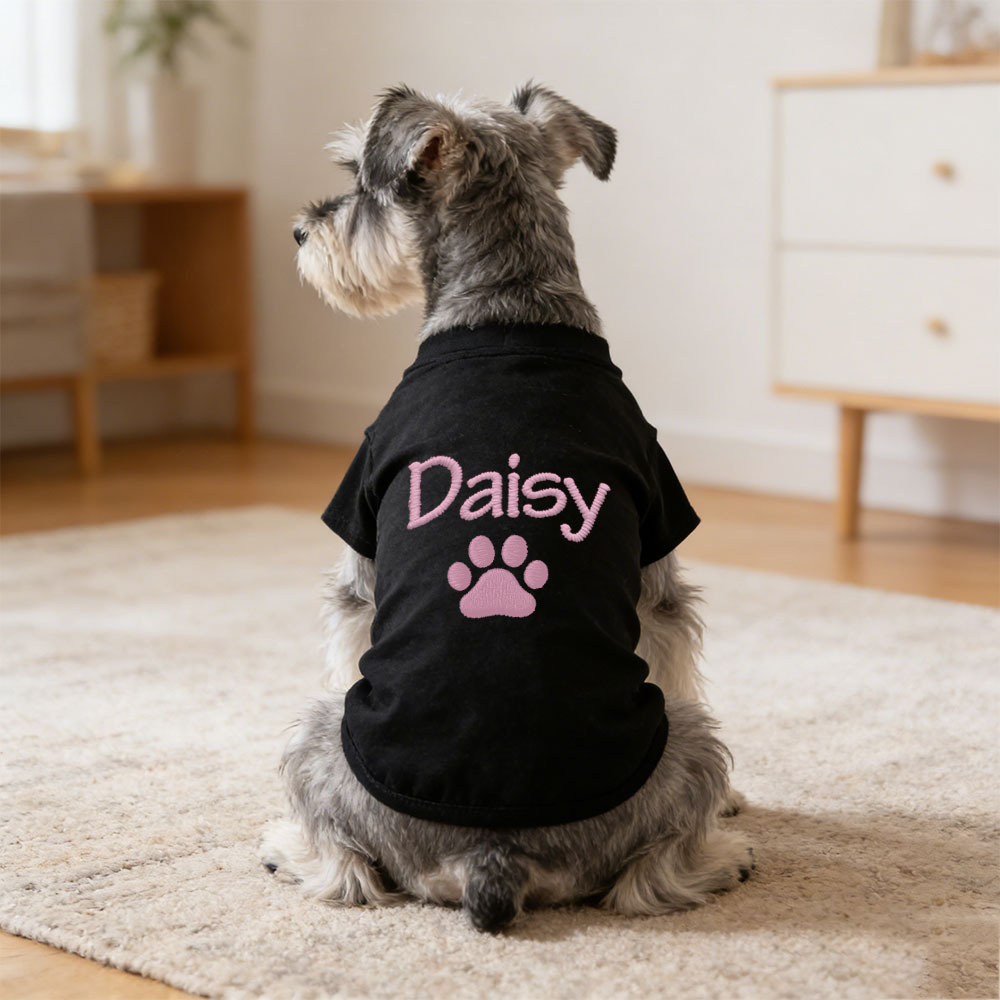 Personalized Embroidered Name Pet Summer T-Shirt | inCloth75