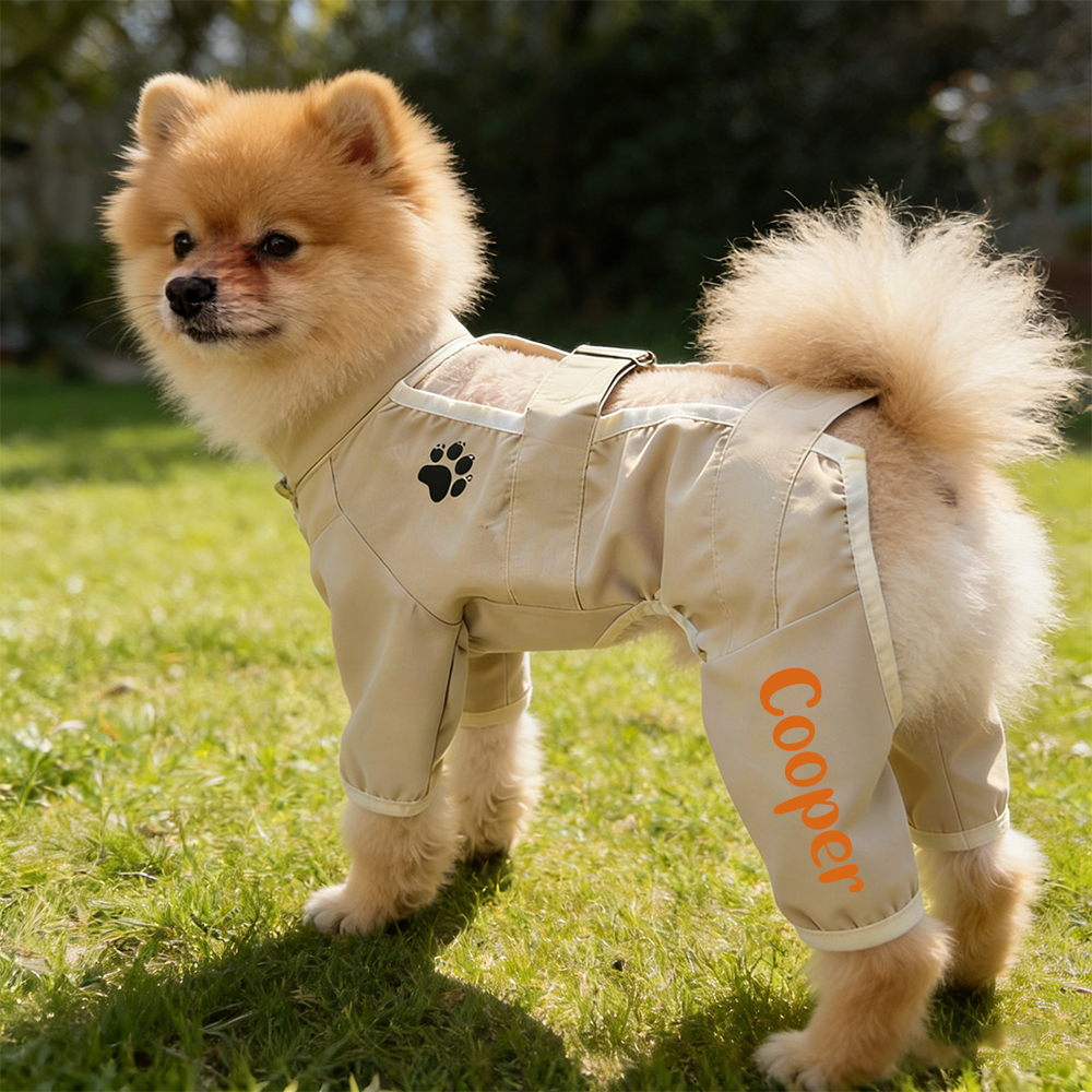 Personalized Name Dog Protective Outdoor Overalls | inCloth81