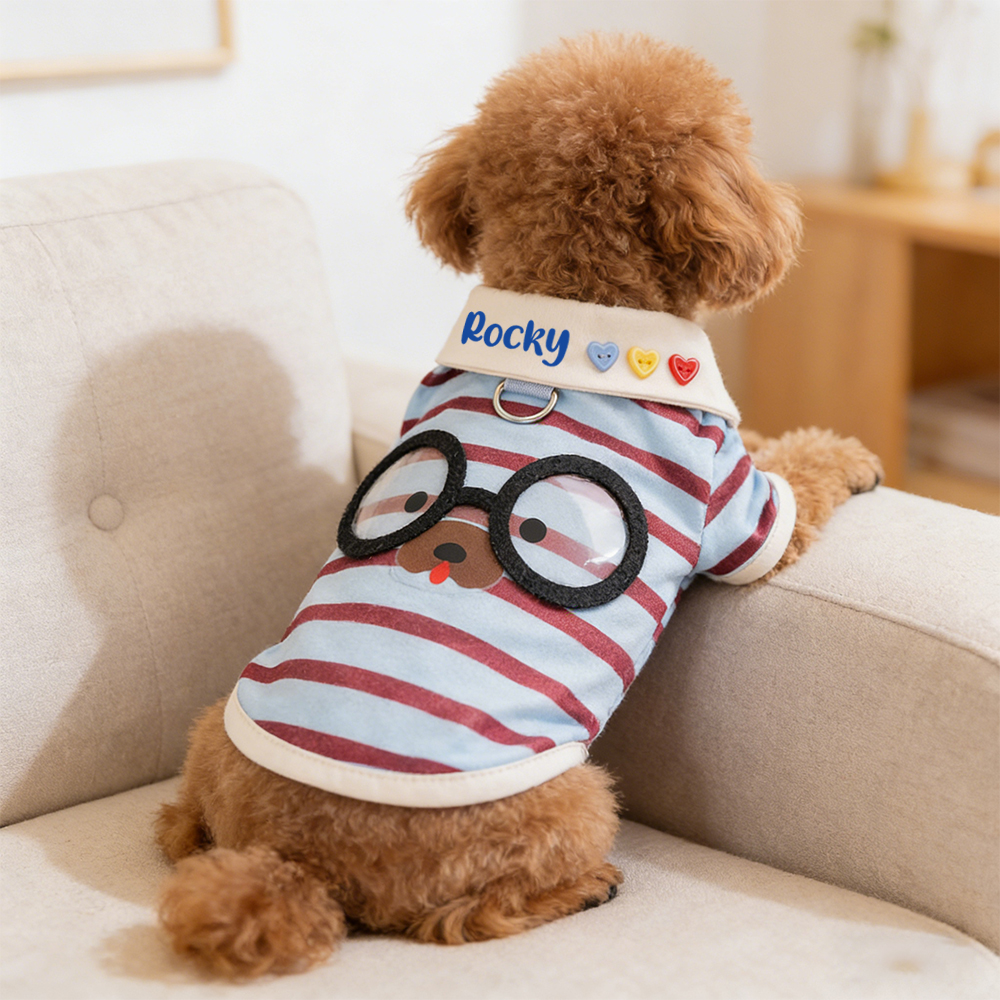 Personalized Name Striped Pet T-Shirt | inCloth87