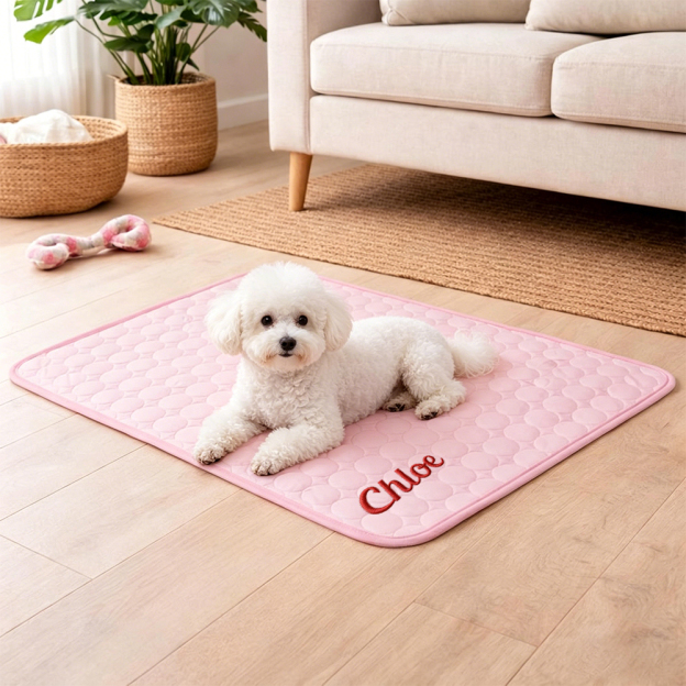 Personalized Embroidered Name Pet Summer Cooling Mat | inaccs45