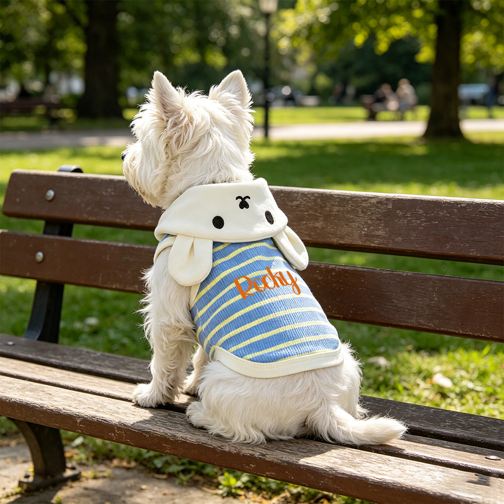 Personalized Name Breathable Striped Pet Vest  | inCloth97