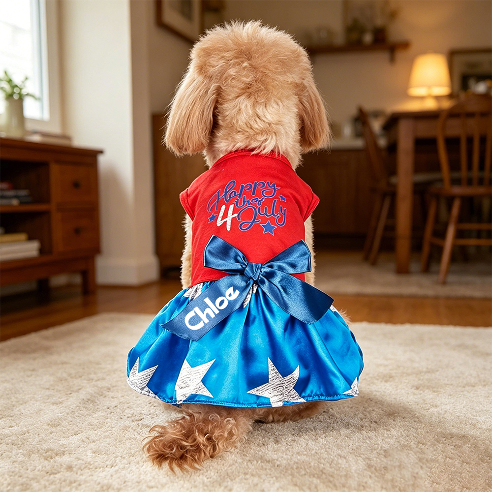 Personalized 4th of July Pet Dress | inCloth100