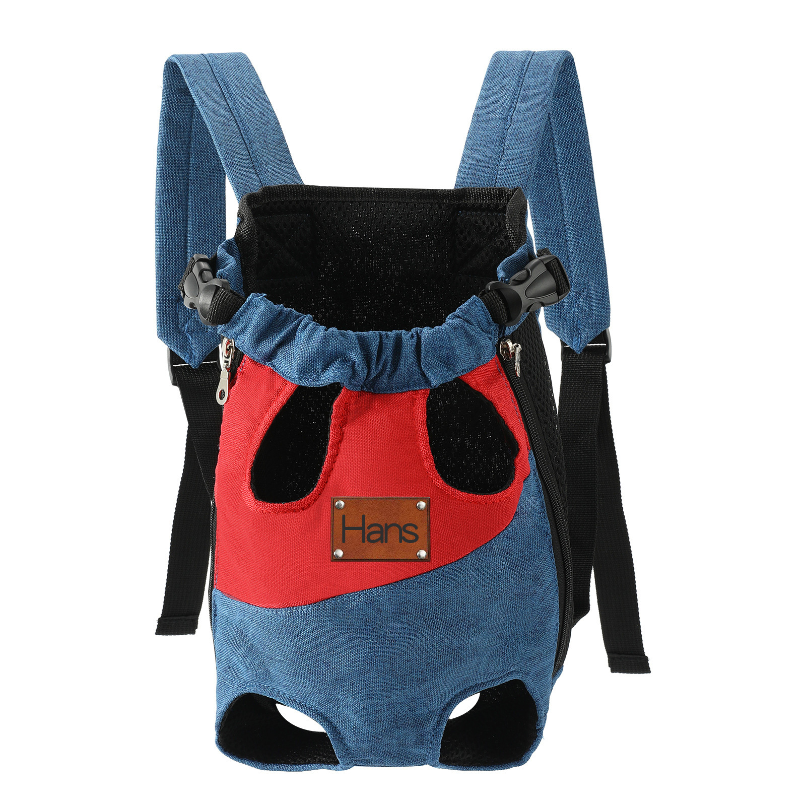 Personalized Leather Patch Name Pet Carrier Backpack | KKPet177