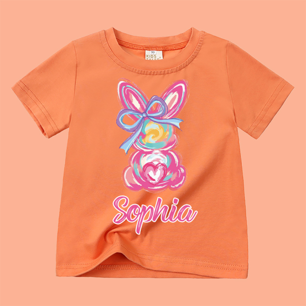 Personalized Kid Cozy Soft Easter Bunny T-Shirt | inTee13