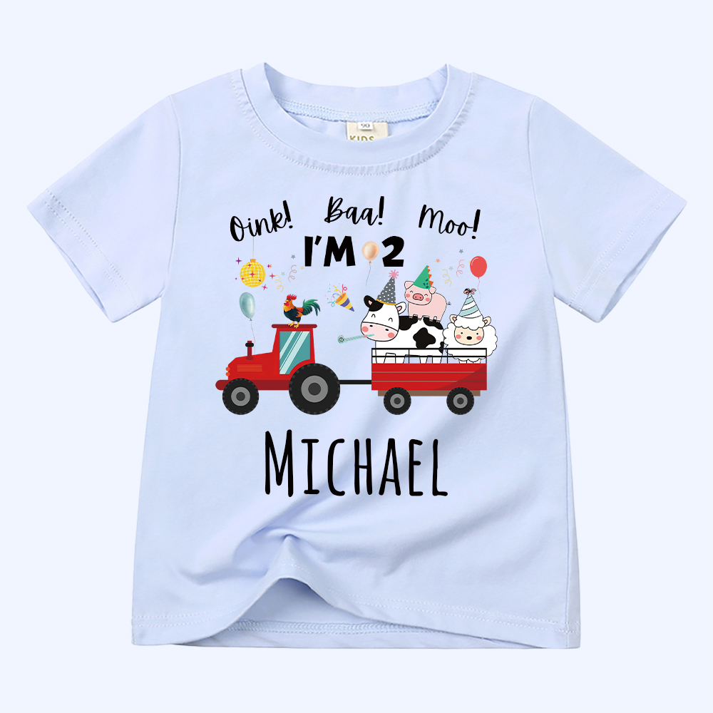 Personalized Kid Cute Farm Animal Party Birthday T-Shirt | inTee17