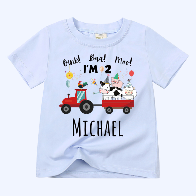 Personalized Kid Cute Farm Animal Party Birthday T-Shirt | inTee17