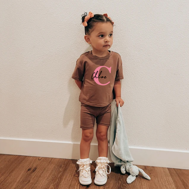 Personalized Kid Cozy Color Short Outfit Set | inSet42